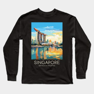 A Pop Art Travel Print of Singapore Long Sleeve T-Shirt